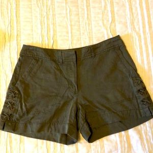 WHBM olive green shorts criss cross summer hot